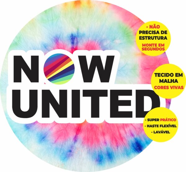 Painel Redondo 3D Now United Abre Fácil Tecido