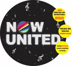 Painel Redondo 3D Now United Abre Fácil Tecido