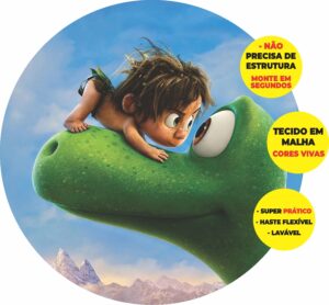 Painel Redondo 3D O Bom Dinossauro Abre Fácil Tecido