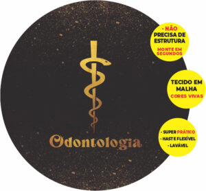 Painel Redondo 3D Profissão Odontologia Abre Fácil Tecido