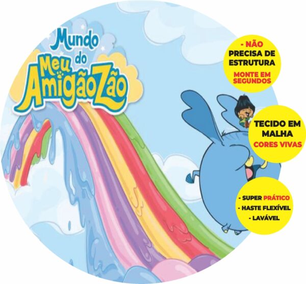 Painel Redondo 3D O Meu Amigazão Abre Fácil Tecido