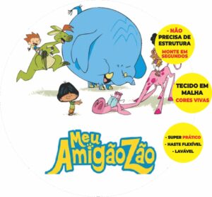 Painel Redondo 3D O Meu Amigazão Abre Fácil Tecido