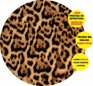 Painel Redondo 3D Oncinha Abre Fácil Tecido