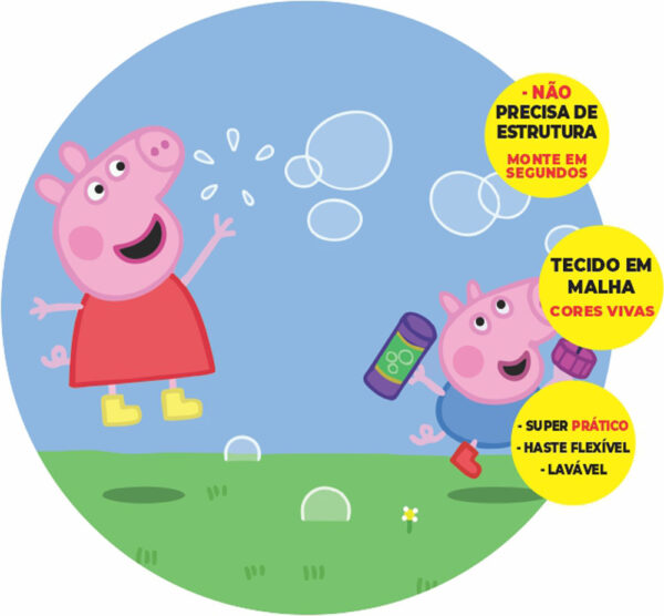 Painel Redondo 3D Peppa Pig  Abre Fácil Tecido
