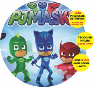 Painel Redondo 3D Pj Masks Abre Fácil Tecido