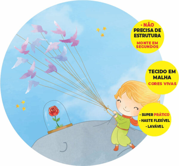 Painel Redondo 3D Pequeno Príncipe  Abre Fácil Tecido