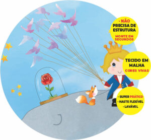 Painel Redondo 3D Pequeno Príncipe Abre Fácil Tecido