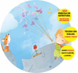 Painel Redondo 3D Pequeno Príncipe Abre Fácil Tecido