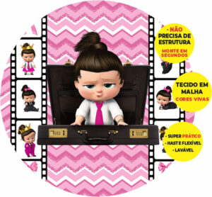 Painel Redondo 3D Poderosa Chefinha Abre Fácil Tecido