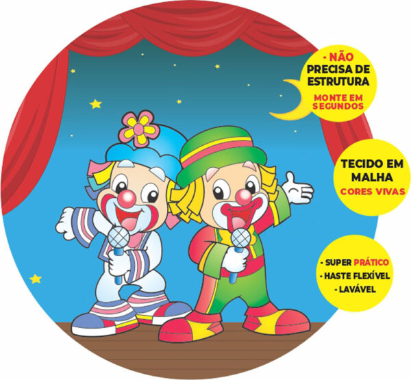 Painel Redondo 3D Patati e Patata Abre Fácil Tecido