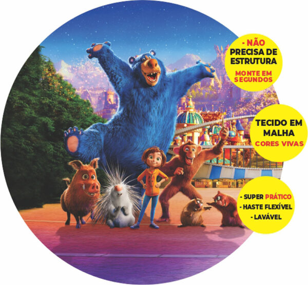 Painel Redondo 3D Parque dos Sonhos Abre Fácil Tecido