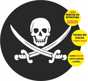 Painel Redondo 3D Pirata Abre Fácil Tecido
