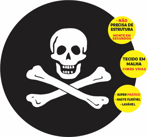 Painel Redondo 3D Pirata Abre Fácil Tecido