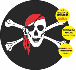 Painel Redondo 3D Pirata Abre Fácil Tecido