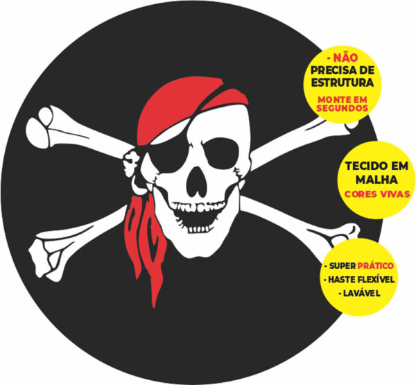 Painel Redondo 3D Pirata Abre Fácil Tecido