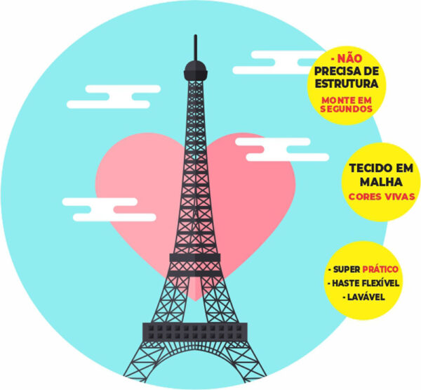 Painel Redondo 3D Paris Abre Fácil Tecido