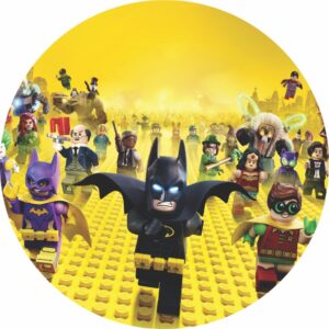 Painel Redondo 3D Batman Lego Tecido Sublimado