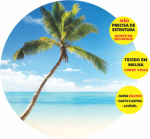 Painel Redondo 3D Praia  Abre Fácil Tecido