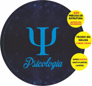 Painel Redondo 3D Profissão Psicologia Abre Fácil Tecido