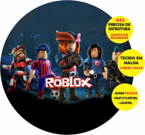 Painel Redondo 3D Roblox Abre Fácil Tecido