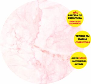 Painel Redondo 3D Marmore Abre Fácil Tecido