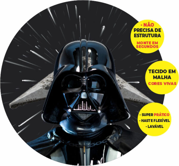 Painel Redondo 3D Star Wars Abre Fácil Tecido