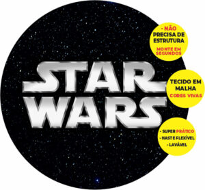 Painel Redondo 3D Star Wars Abre Fácil Tecido
