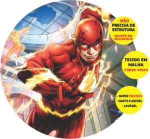 Painel Redondo 3D The Flash Abre Fácil Tecido