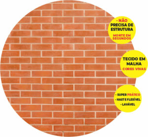 Painel Redondo 3D Tijolo Abre Fácil Tecido