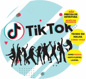 Painel Redondo 3D Tik Tok Abre Fácil Tecido