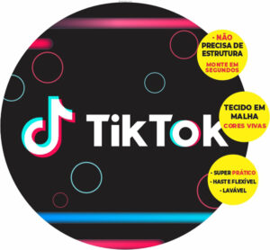 Painel Redondo 3D Tik Tok Abre Fácil Tecido