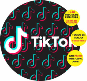 Painel Redondo 3D Tik Tok Abre Fácil Tecido