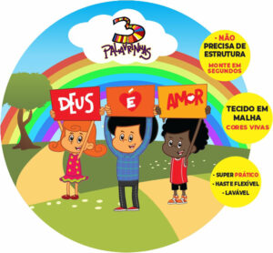 Painel Redondo 3D Três Palavrinhas Abre Fácil Tecido