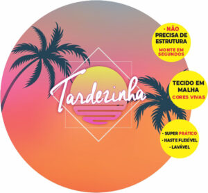 Painel Redondo 3D Tardezinha Abre Fácil Tecido