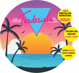 Painel Redondo 3D Tardezinha Abre Fácil Tecido