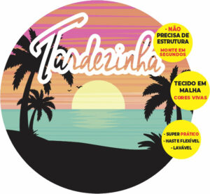 Painel Redondo 3D Tardezinha Abre Fácil Tecido