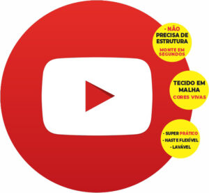 Painel Redondo 3D Youtube Abre Fácil Tecido