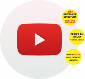Painel Redondo 3D Youtube Abre Fácil Tecido