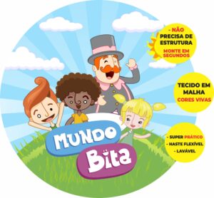 Painel Redondo 3D Mundo Bita Abre Fácil Tecido