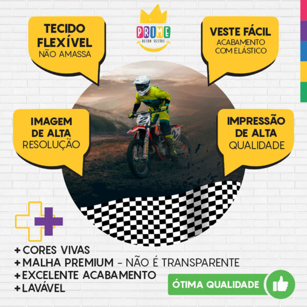 Painel Redondo 3D MotoCross Tecido Sublimado - Image 3