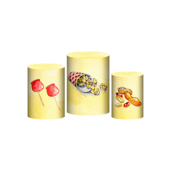 Trio Capa Cilindro Festa Junina 3D Em Tecido Com Elástico