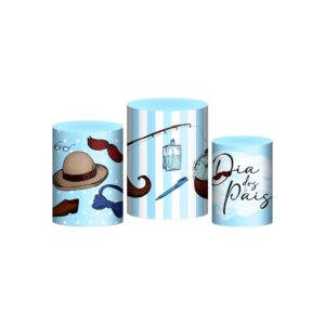 Trio Capa Cilindro Dia dos Pais 3D Em Tecido Com Elástico