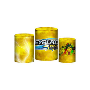 Trio Capa Cilindro Beyblade 3D Em Tecido Com Elástico