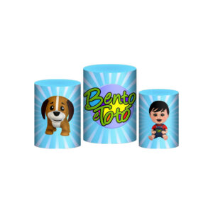 Trio Capa Cilindro Bento e Toto 3D Em Tecido Com Elástico