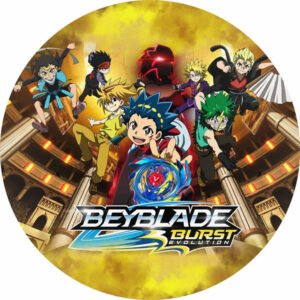 Painel Redondo 3D Beyblade Tecido Sublimado