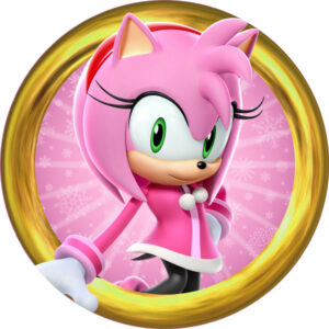 Painel Redondo 3D Sonic Amy Rose Tecido Sublimado