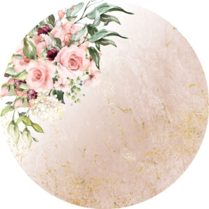 Painel Redondo 3D Floral Marmore Tecido Sublimado
