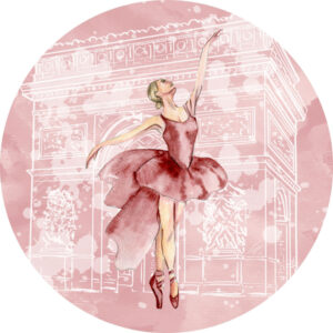 Painel Redondo 3D Bailarina Tecido Sublimado
