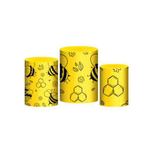 Trio Capa Cilindro Abelhinha 3D Em Tecido Com Elástico