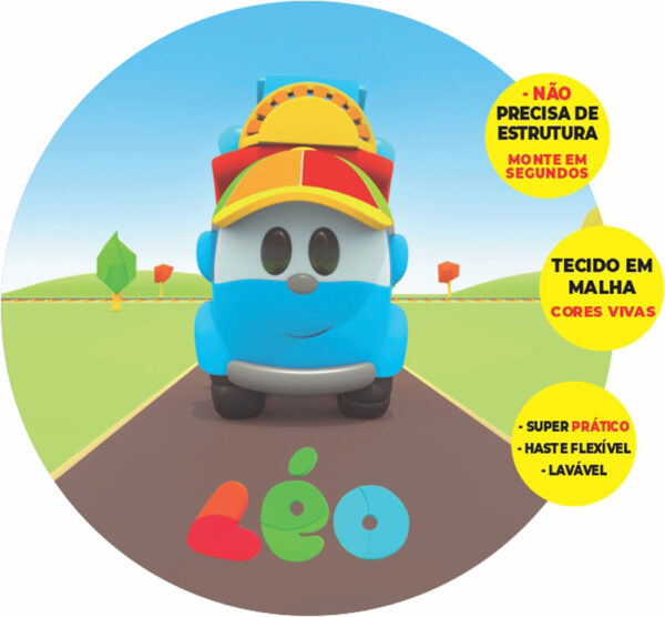 Painel Redondo 3D Leo Caminhão Abre Fácil Tecido